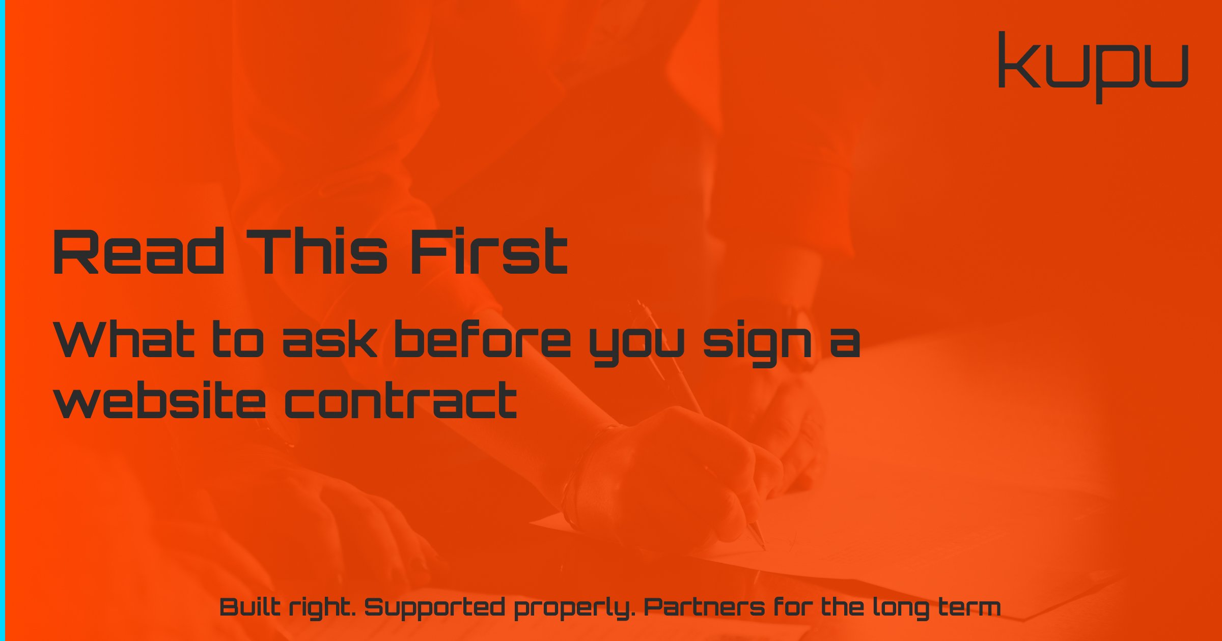 Business owner reviewing website contract questions before signing